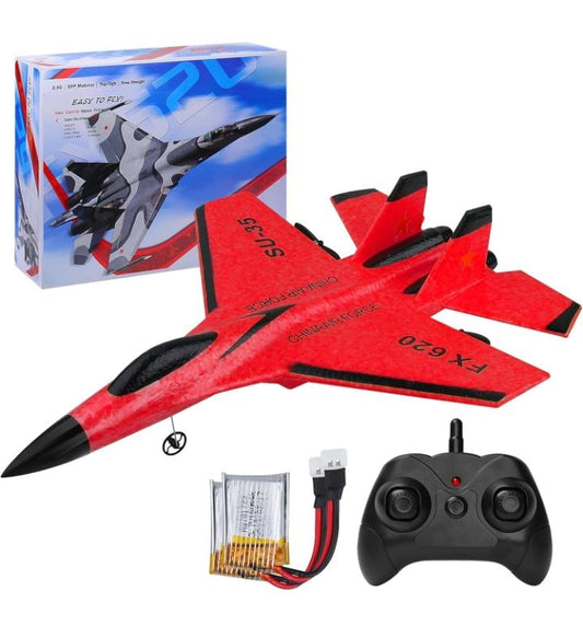 The Red RC Fighter Jet Plane | High Speed Remote Control Aircraft with LED Lights | Kids & Adults